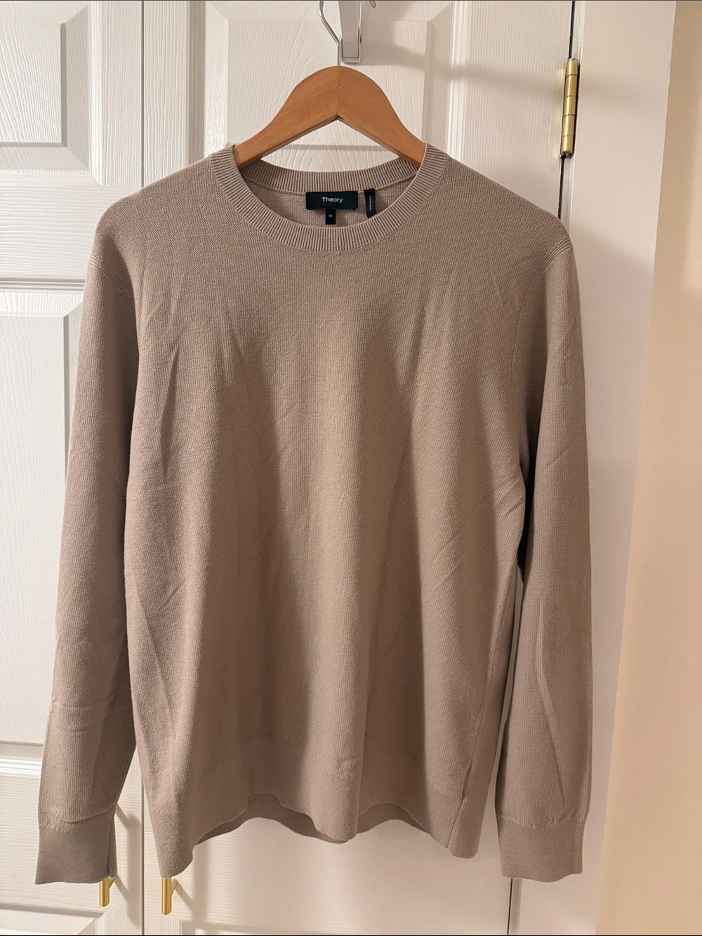 Theory Men's Crewneck Sweater in Taupe Beige